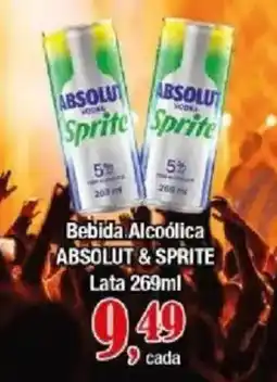 Supermercados Unidos Bebida Alcoólica Absolut & Sprite oferta