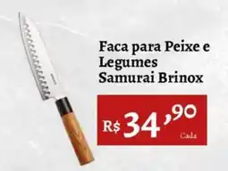 Novo Atacarejo Faca para Peixe e Legumes Samurai Brinox oferta