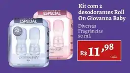 Novo Atacarejo Kit com 2 desodorantes Roll On Giovanna Baby oferta