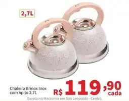 Macromix Atacado Chaleira Brinox Inox com Apito oferta