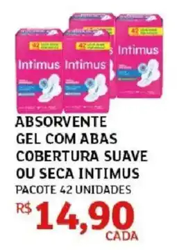Assaí Atacadista Absorvente gel com abas cobertura suave ou seca intimus oferta