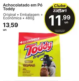 Comercial Zaffari Achocolatado em pó toddy original oferta
