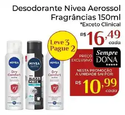 Dona de Casa Desodorante Nivea Aerossol Fragrâncias oferta