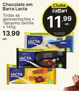 Comercial Zaffari Chocolate em Barra Lacta oferta