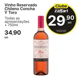 Comercial Zaffari Vinho reservado chileno concha y toro oferta