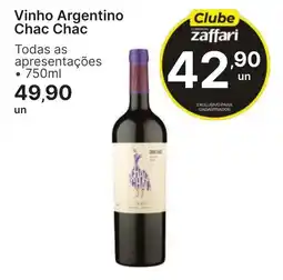 Comercial Zaffari Vinho Argentino Chac Chac oferta