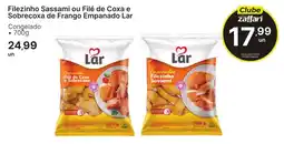 Comercial Zaffari Filezinho Sassami ou Filé de Coxa e Sobrecoxa de Frango Empanado Lar oferta