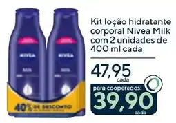 Coop Kit loção hidratante corporal nivea milk oferta