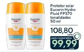 Protetor solar Eucerin Hydro Fluid Fps70 tonalidades