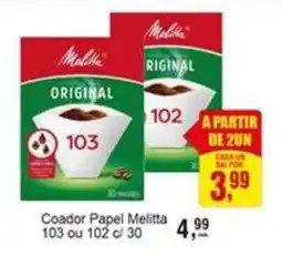 Negreiros Coador papel melitta 103 ou 102 c/ 30 oferta