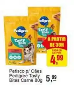 Negreiros Petisco p/ Cães Pedigree Tasty Bites Carne oferta