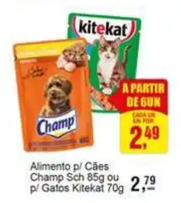 Negreiros Alimento p/ Cães Champ Sch ou p/ Gatos Kitekat oferta
