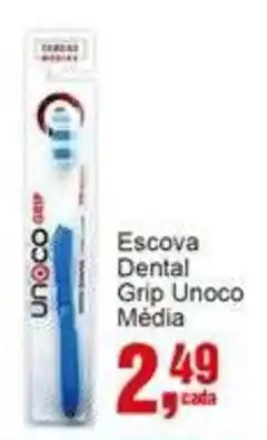 Negreiros Escova Dental Grip Unoco Média oferta