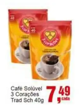 Negreiros Café Solúvel 3 Corações Trad Sch oferta