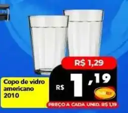 Supermercados Rex Copo de vidro americano 2010 oferta
