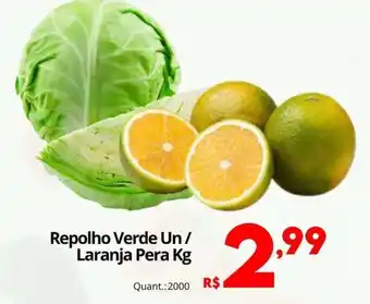 Repolho Verde Un / Laranja Pera Kg