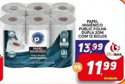 Supermercado Bem Barato Papel Higiênico Public Folha Dupla 20m oferta