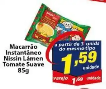 Vencedor Atacadista Macarrao Instantaneo Nissin Lamen Tomate Suave 85g oferta