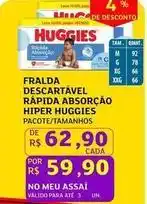 Assaí Atacadista Huggies - fralda descartável rápida absorção hiper oferta