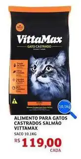 Assaí Atacadista Vittamax - alimento para gatos castrados salmão oferta