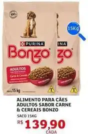 Assaí Atacadista Bonzo - alimento para cães adultos sabor carne & cereais oferta