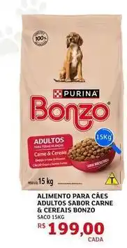 Assaí Atacadista Bonzo - alimento para cães adultos sabor carne & cereais oferta