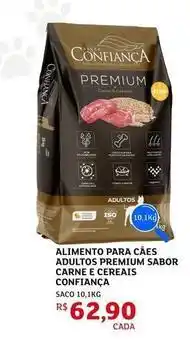 Assaí Atacadista Confiança - alimento para cães adultos premium sabor carne e cereais oferta