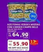Assaí Atacadista Campo belo - azeitonas verdes miúdas com caroco oferta