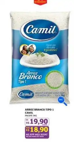 Assaí Atacadista Camil - arroz branco tipo 1 oferta