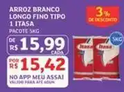 Assaí Atacadista Itasa - arroz branco longo fino tipo 1 tasa oferta