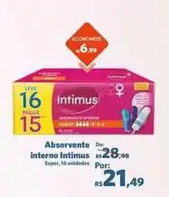 Sam's Club Intimus - absorvente interno oferta
