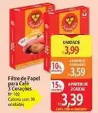 Atacadão 3 corações - filtro de papel para cafe oferta