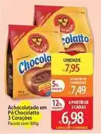Atacadão 3 corações - achocolatado em pó chocolatto oferta