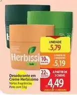 Atacadão Herbissimo - desodorante em creme oferta
