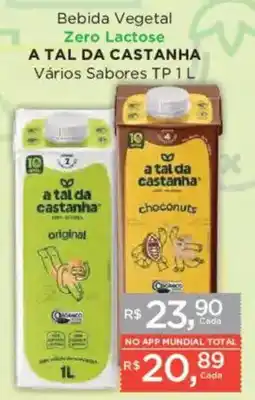 Supermercados Mundial Bebida Vegetal Zero Lactose A Tal Da Castanha Vários Sabores oferta