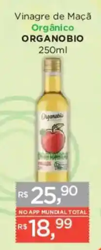 Supermercados Mundial Vinagre de Maçã Orgânico Organobio oferta