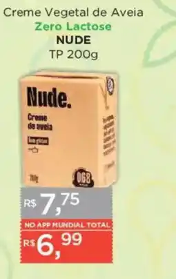 Supermercados Mundial Creme vegetal de aveia nude oferta