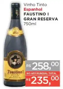 Supermercados Mundial Vinho tinto espanhol faustino i gran reserva oferta