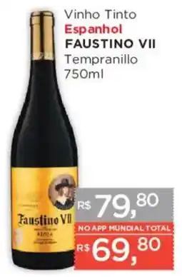 Supermercados Mundial Vinho tinto espanhol faustino vii tempranillo oferta