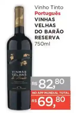 Supermercados Mundial Vinho tinto português vinhas velhas do barão reserva oferta