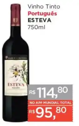 Supermercados Mundial Vinho Tinto Português Esteva oferta