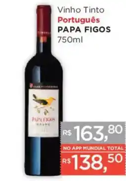 Supermercados Mundial Vinho Tinto Português Papa Figos oferta
