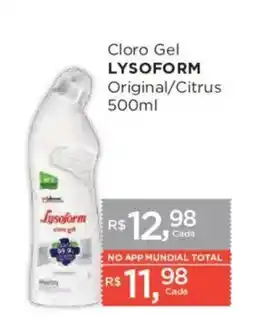 Supermercados Mundial Cloro gel lysoform original/citrus oferta