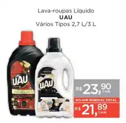 Supermercados Mundial Lava-roupas Líquido UAU Vários Tipos oferta