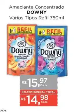 Supermercados Mundial Amaciante concentrado downy vários tipos refil oferta
