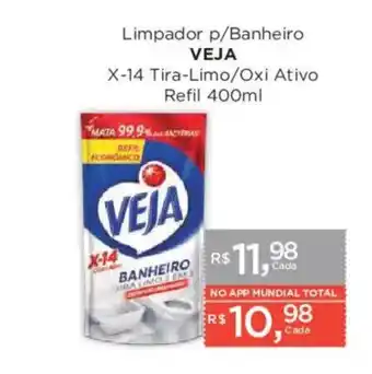 Supermercados Mundial Limpador p/banheiro veja x-14 tira-limo/oxi ativo oferta