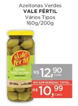 Supermercados Mundial Azeitonas Verdes Vale Fertil Vários Tipos oferta