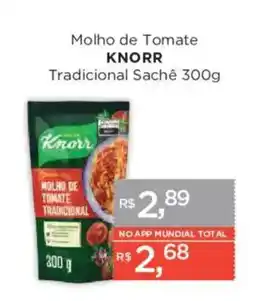 Supermercados Mundial molho de tomate knorr tradicional sachê oferta
