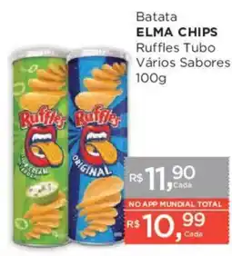 Supermercados Mundial Batata elma chips ruffles tubo vários sabores oferta