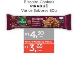 Supermercados Mundial Biscoito Cookies Piraquê Vários Sabores oferta